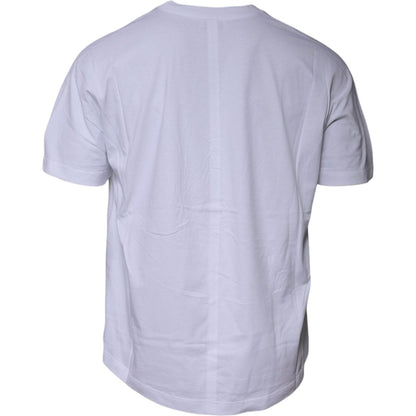 Balenciaga White Logo Cotton Crew Neck Short Sleeves T-shirt