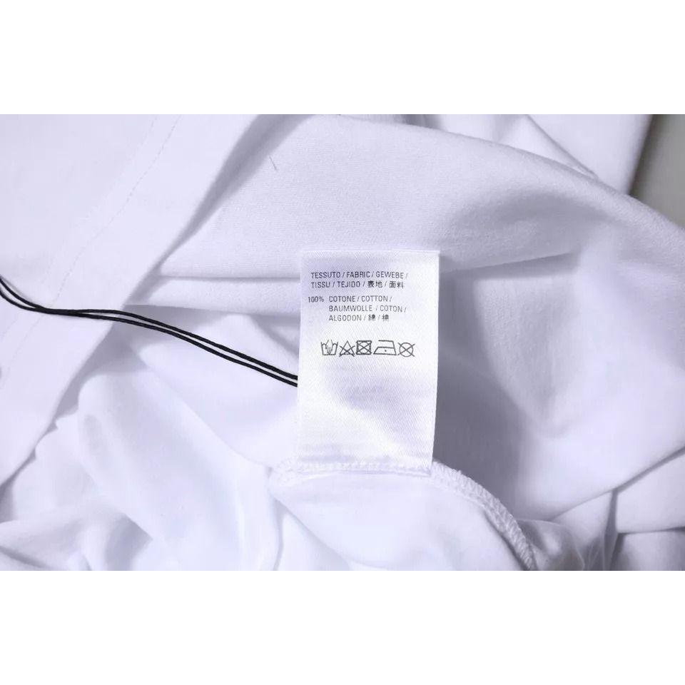 Balenciaga White Logo Cotton Jersey Crew Neck Short Sleeves T-shirt