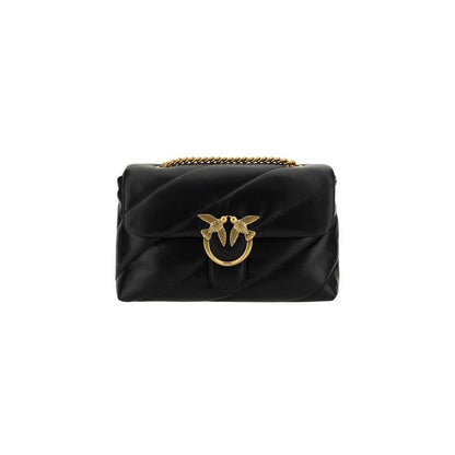 PINKO Black Calf Leather Bos Taurus Shoulder Bag PINKO