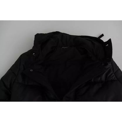 Dolce & Gabbana Black Hooded Polyester Men Coat Puffer Jacket