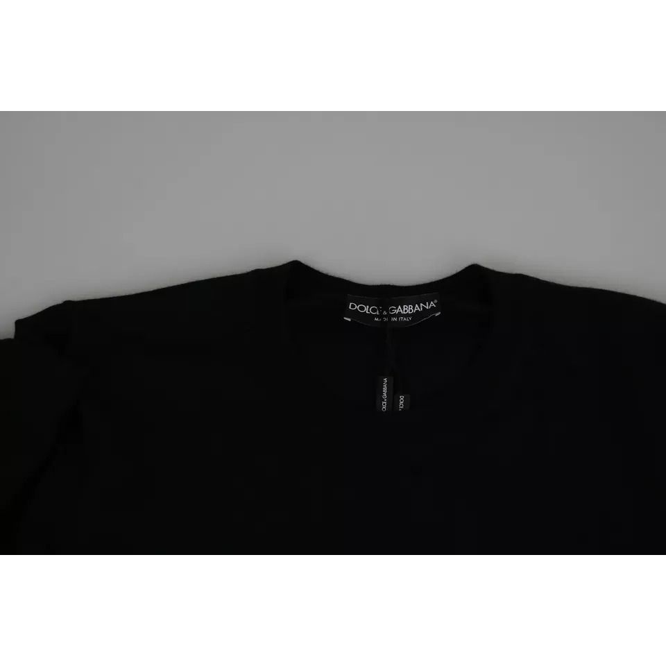 Dolce & Gabbana Black Cashmere Crew Neck Sweatshirt Sweater