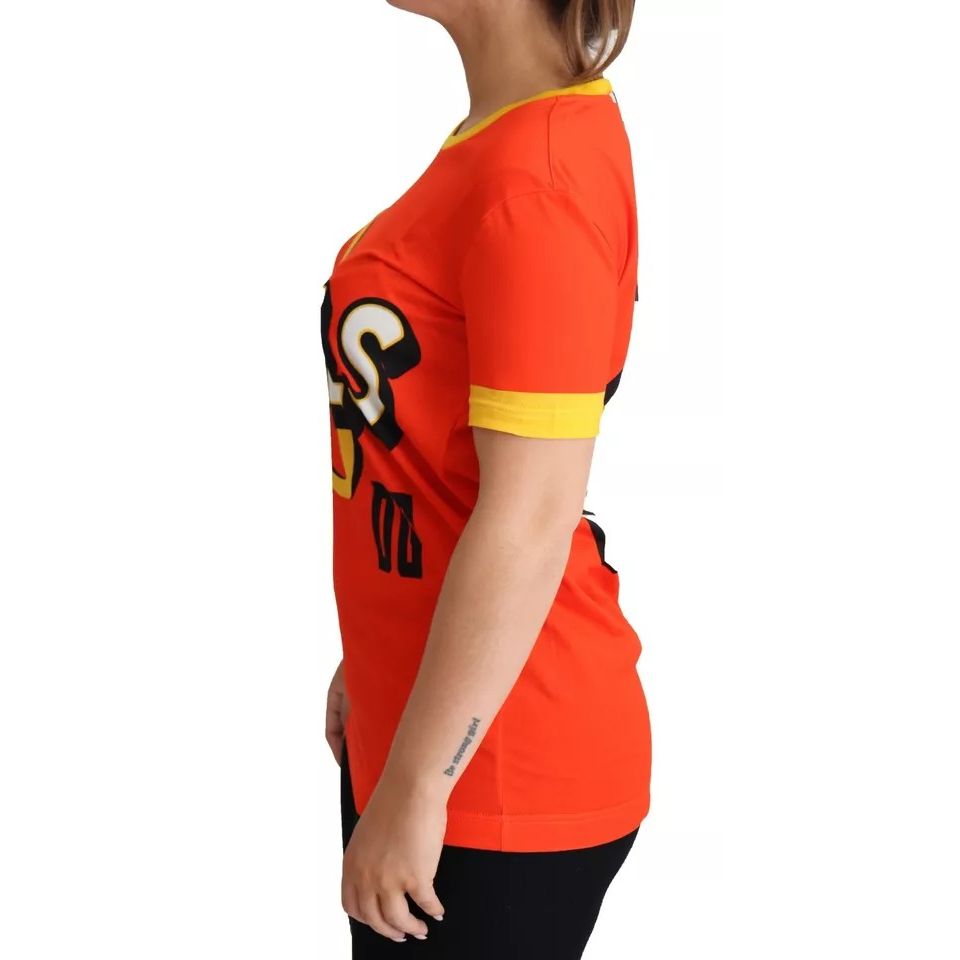 Dolce & Gabbana Orange Royals Print Round Neck T-shirt