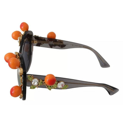 Dolce & Gabbana DG4283B Acetate Crystals Orange Applique Sunglasses
