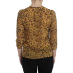 Dolce & Gabbana Multicolor Mosaic Print Silk Blouse T-shirt