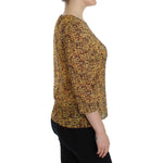 Dolce & Gabbana Multicolor Mosaic Print Silk Blouse T-shirt