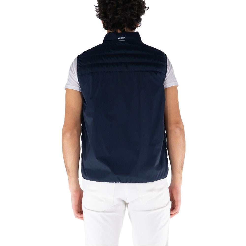 People Of Shibuya Blu Polyester Mens Vest