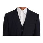 Dolce & Gabbana Blue Wool MARTINI Blazer Vest 2 Piece