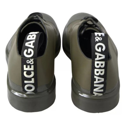 Dolce & Gabbana Green Leather Rubber Sole Dress Shoes