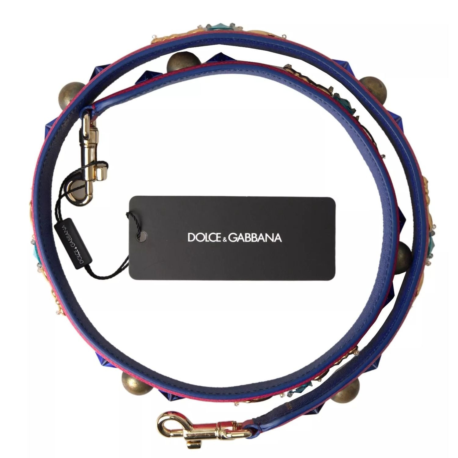 Dolce & Gabbana Pink Exotic Leather Studded Shoulder Strap