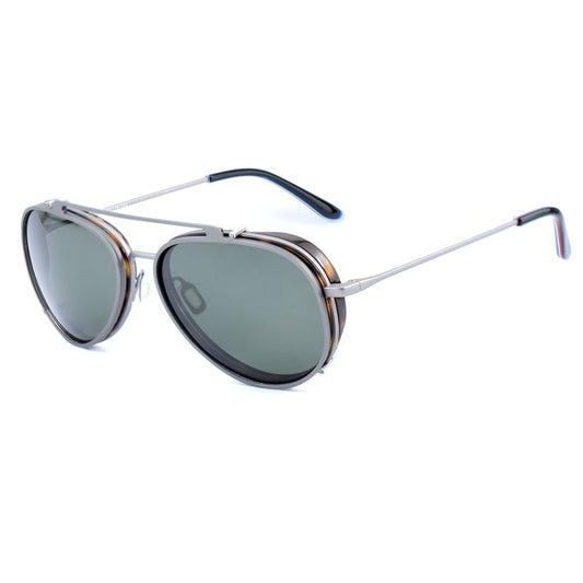 Vuarnet Gray Stainless Steel Frames with clip-on sunglasses, grey color, made of stainless steel, size 54/17/145 mm.