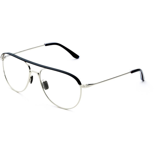 Vuarnet Gray Stainless Steel Frames, eyewear for men with 55/17/145 mm dimensions and black top bar, optique style VL1821.