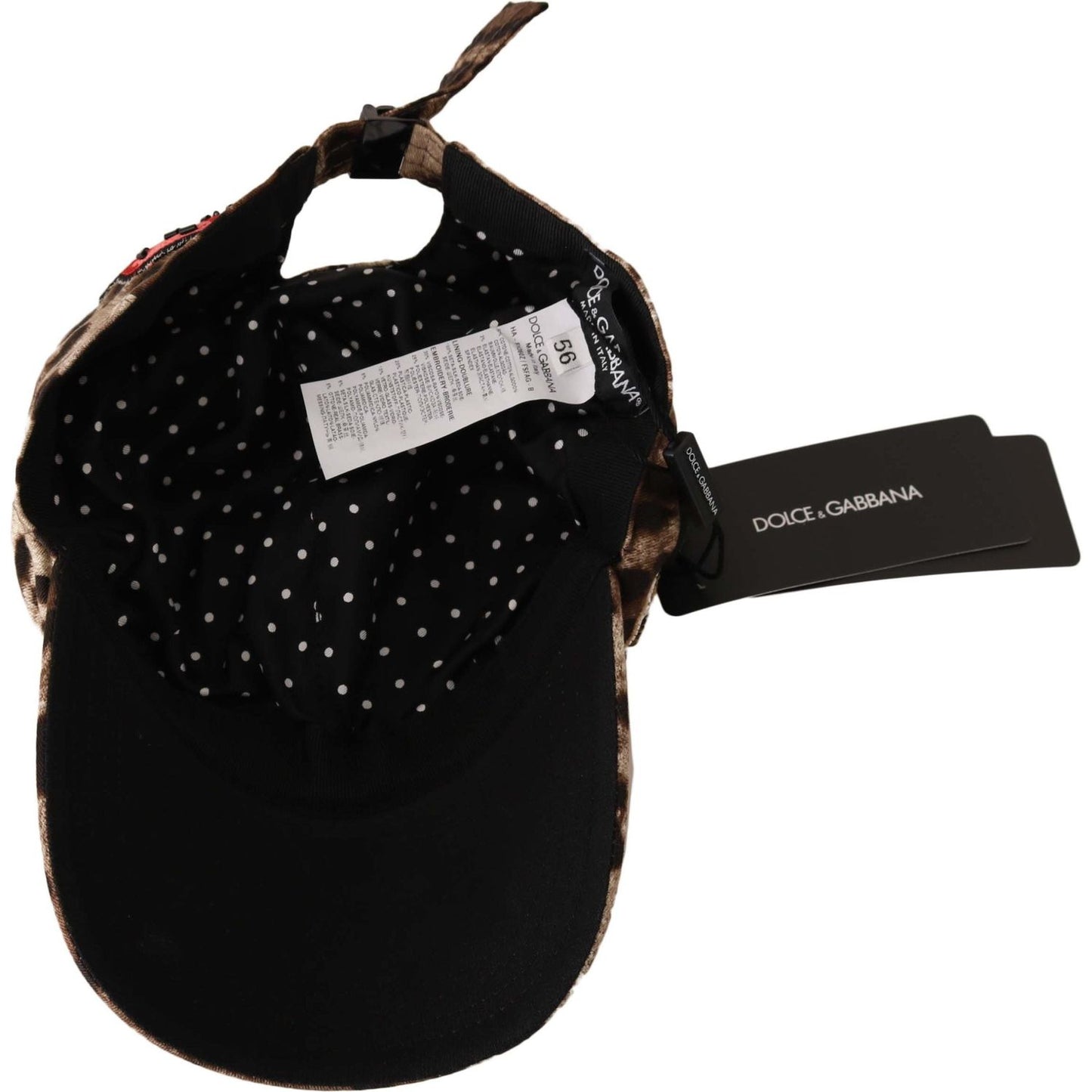 Dolce & Gabbana Brown Leopard Sequin Sicily Applique Baseball Hat Cap