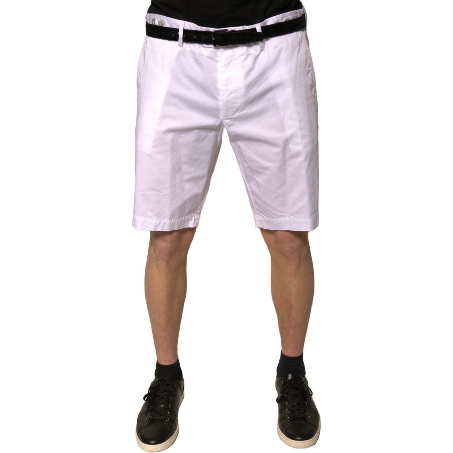 Dolce & Gabbana White Chinos Cotton Stretch Casual Shorts