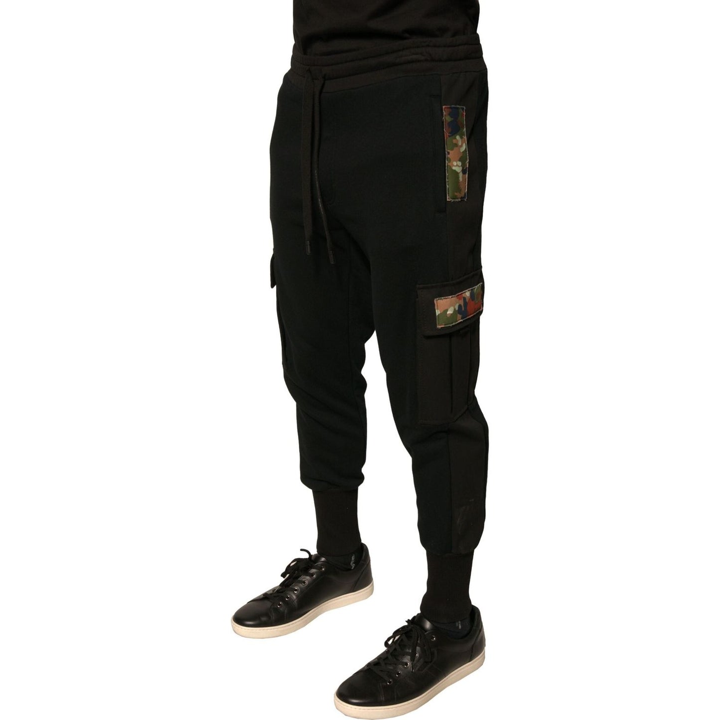 Dolce & Gabbana Black Cotton Jogger Cargo Sweatpants Pants