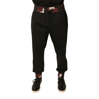 Dolce & Gabbana Black Camouflage Wool Jogger Sweatpants Pants