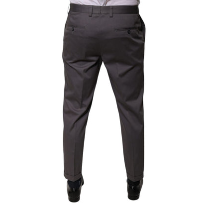 Dolce & Gabbana Dark Gray Mid Waist Dress Pants