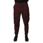 Dolce & Gabbana Bordeaux Cotton Cargo Jogger Sweatpants Pants