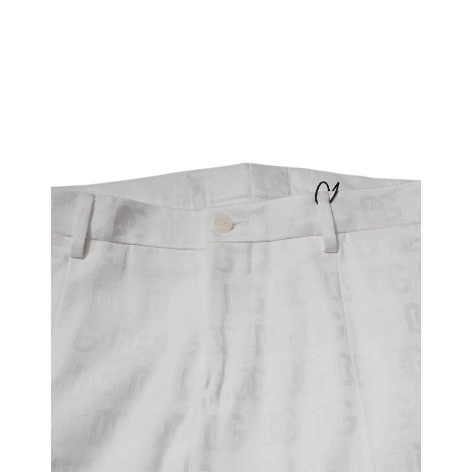 Dolce & Gabbana White Cotton Tapered Formal Dress Pants