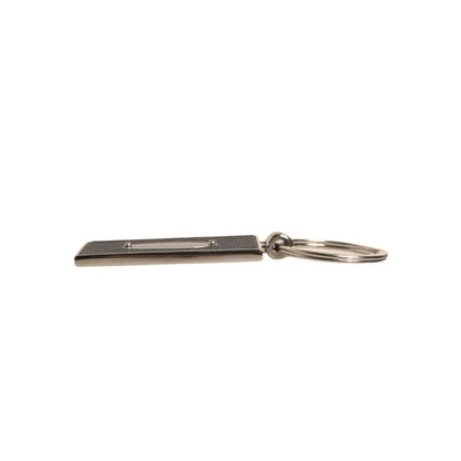 Dolce & Gabbana Black Leather Logo Metal Ring Keychain Keyring