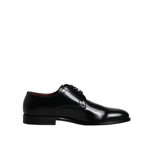 Dolce & Gabbana Black Calfskin Leather Derby Lace Up Formal Dress Shoes