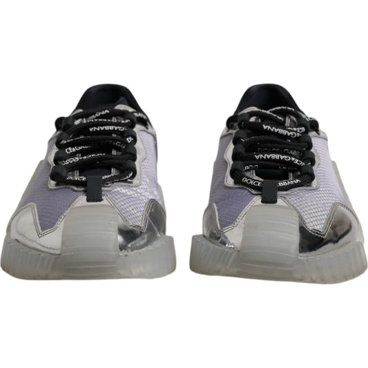 Dolce & Gabbana Silver Black Nylon NS1 Low Top Sneakers Shoes MV6724-41.5