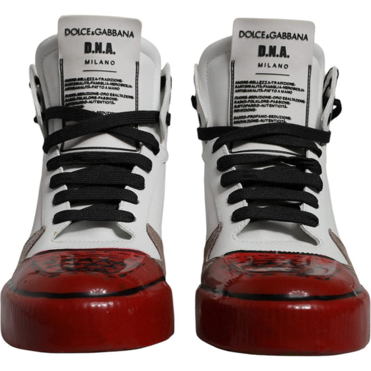 Dolce & Gabbana Multicolor Leather High Top Sneakers Shoes MV6743-40