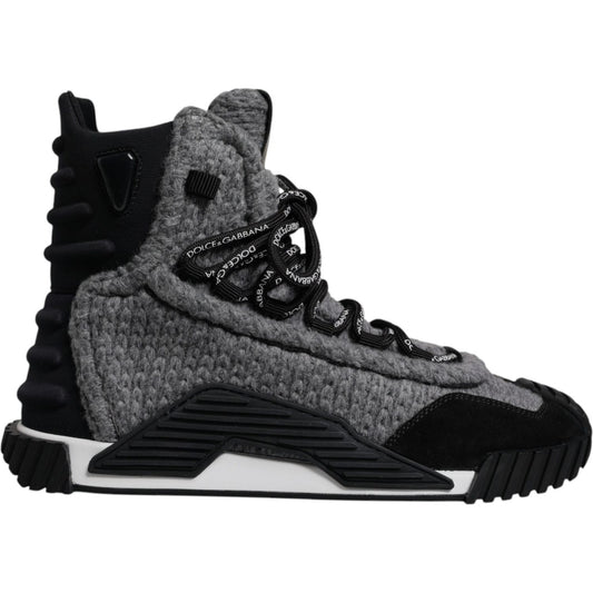 Dolce & Gabbana Gray Black NS1 High Top Boots Sneakers Shoes MV6768-40