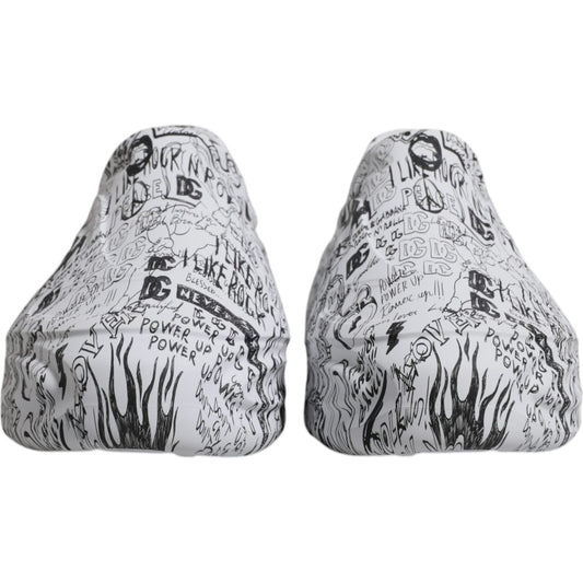 Dolce & Gabbana White Black Graffiti Daymaster Sneakers Shoes MV6792-39