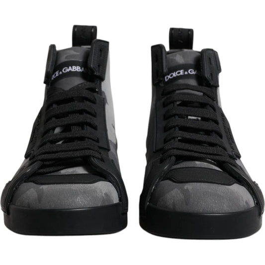 Dolce & Gabbana Multicolor Camouflage High Top Sneakers Shoes MV6795#1-40.5