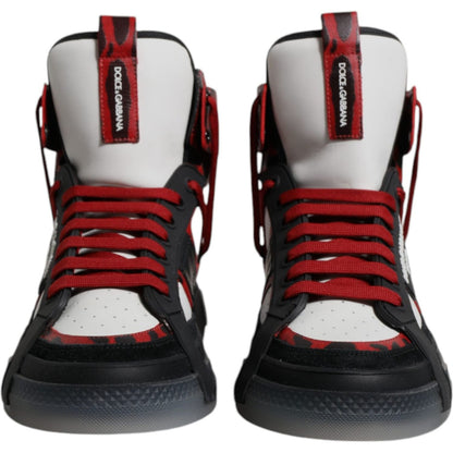 Dolce & Gabbana Multicolor Leather High Top Sneakers Shoes