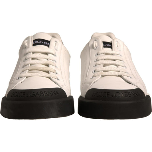 Dolce & Gabbana White Leather Logo Portofino Sneakers Shoes MV6912-39.5