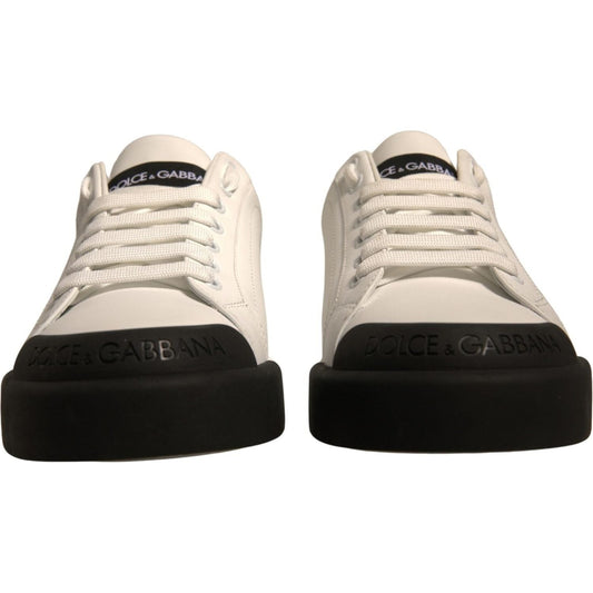 Dolce & Gabbana White Leather Logo Portofino Sneakers Shoes MV6913-40