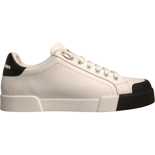 Dolce & Gabbana White Leather Logo Portofino Sneakers Shoes MV6913-40