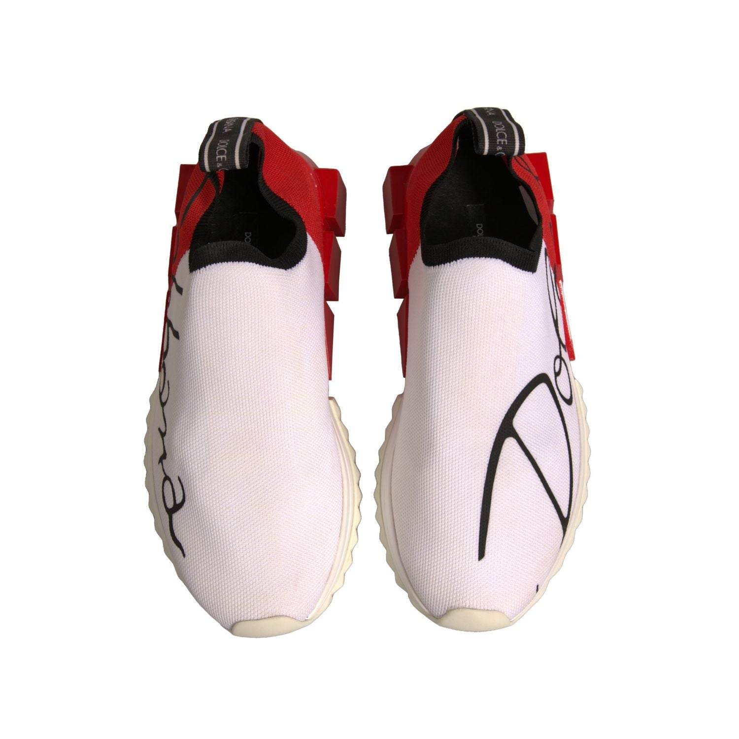 Dolce & Gabbana White Red Low Top Sorrento Sneakers Shoes