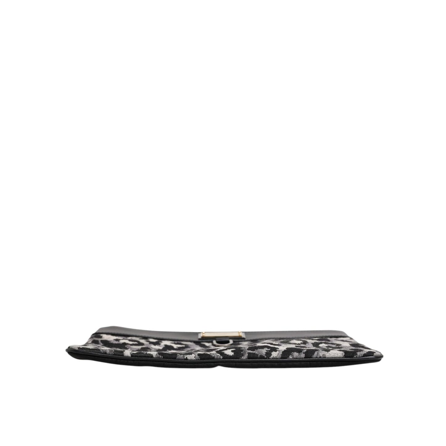 Dolce & Gabbana Multicolor Leopard Jacquard Logo Plaque Men Pouch Bag