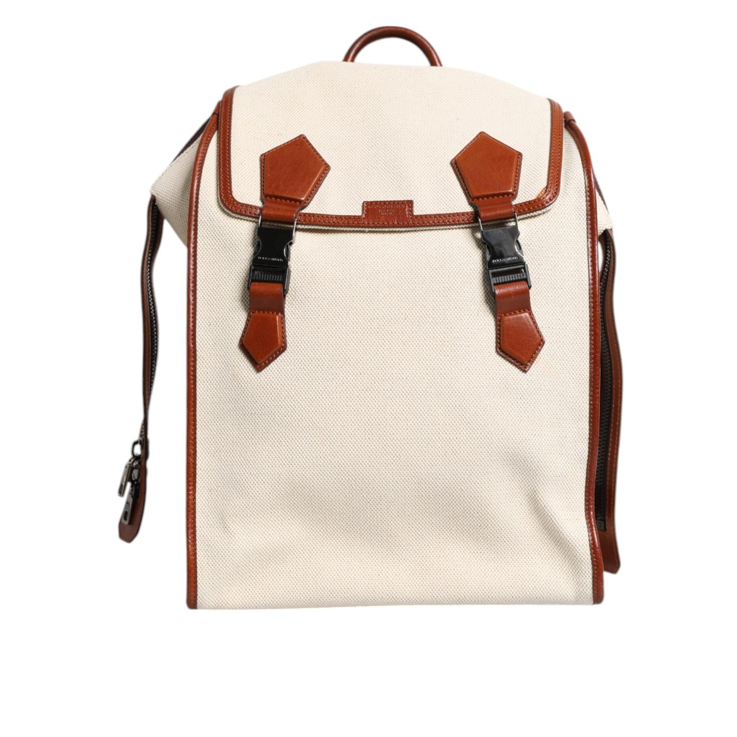 Front view with bag zipped and handles upright.