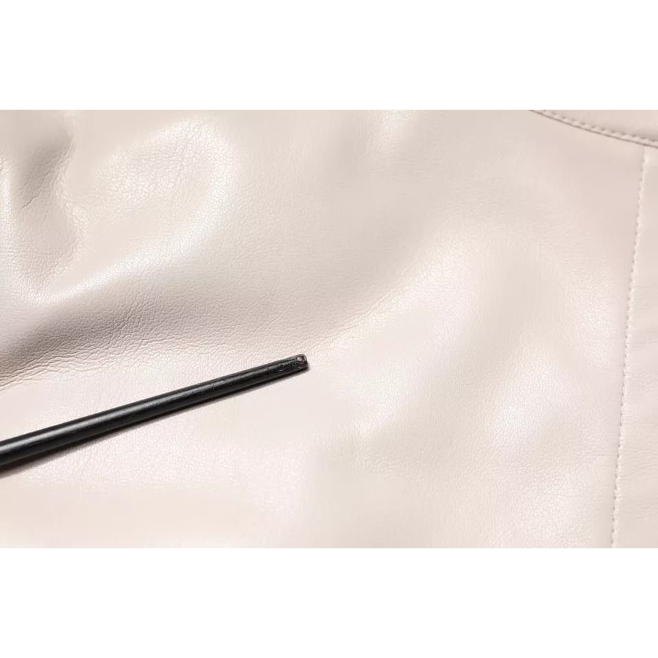 MSGM Beige Full Zip Hooded Long Sleeves Casual Coat Jacket