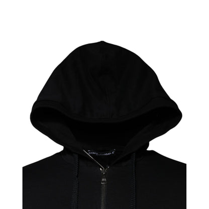 Dolce & Gabbana Black Logo Full Zip Hooded Sweatshirt Sweater