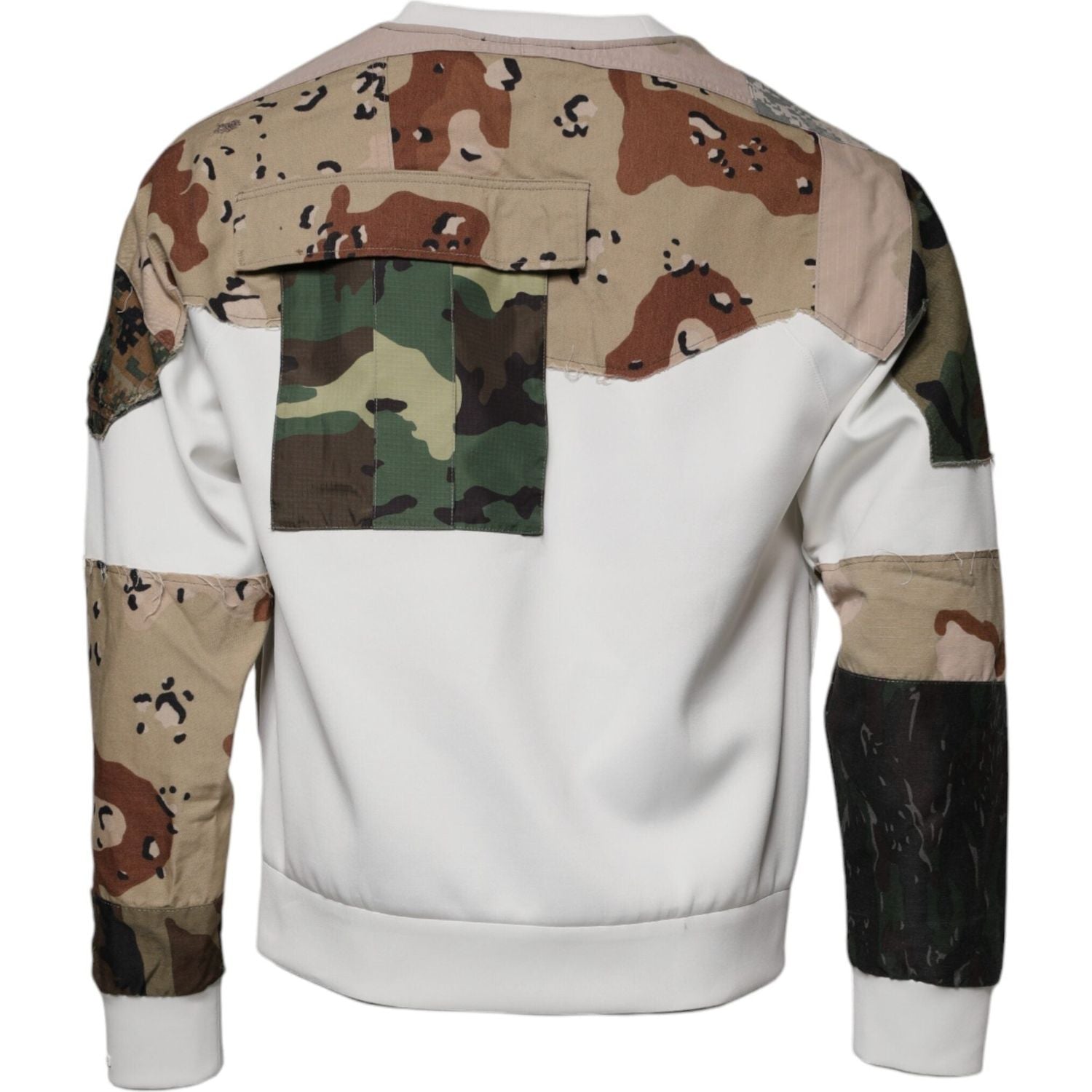 Dolce & Gabbana Multicolor Patchwork Cotton Crew Neck Sweater