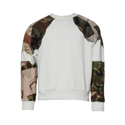 Dolce & Gabbana Multicolor Patchwork Cotton Crew Neck Sweater