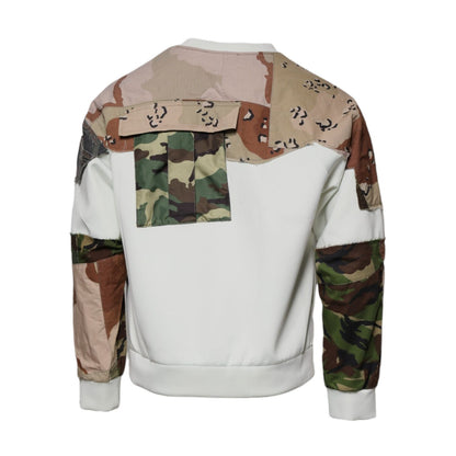 Dolce & Gabbana Multicolor Patchwork Cotton Crew Neck Sweater