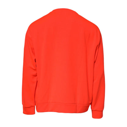 Dolce & Gabbana Red Logo Polyester Crew Neck Sweatshirt Sweater