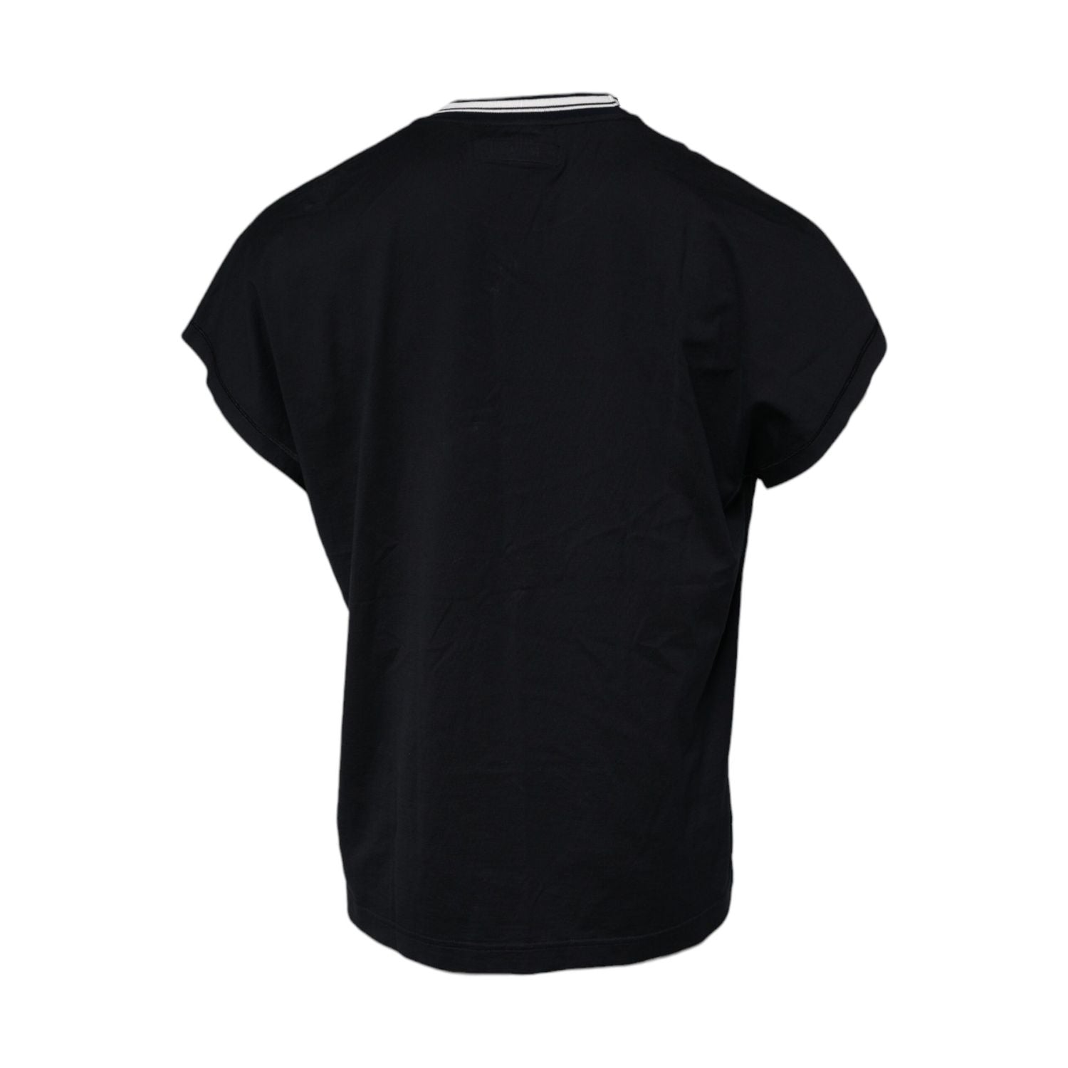 Dolce & Gabbana Dark Blue Logo Crown Cotton Crew Neck T-shirt