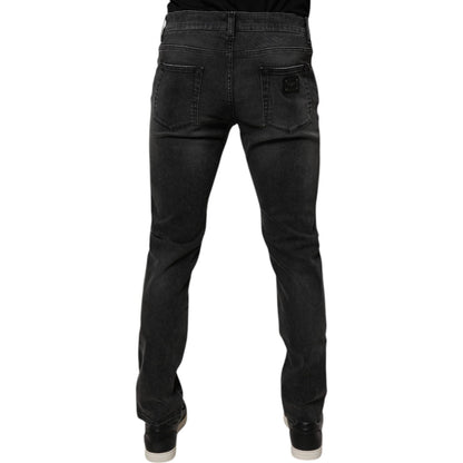 Dolce & Gabbana Black Cotton Stretch Skinny Men Denim Jeans