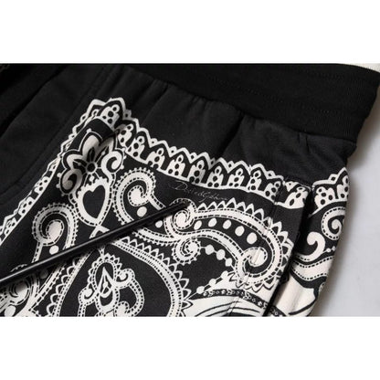 Dolce & Gabbana Black Bandana Cotton Jogger Pants