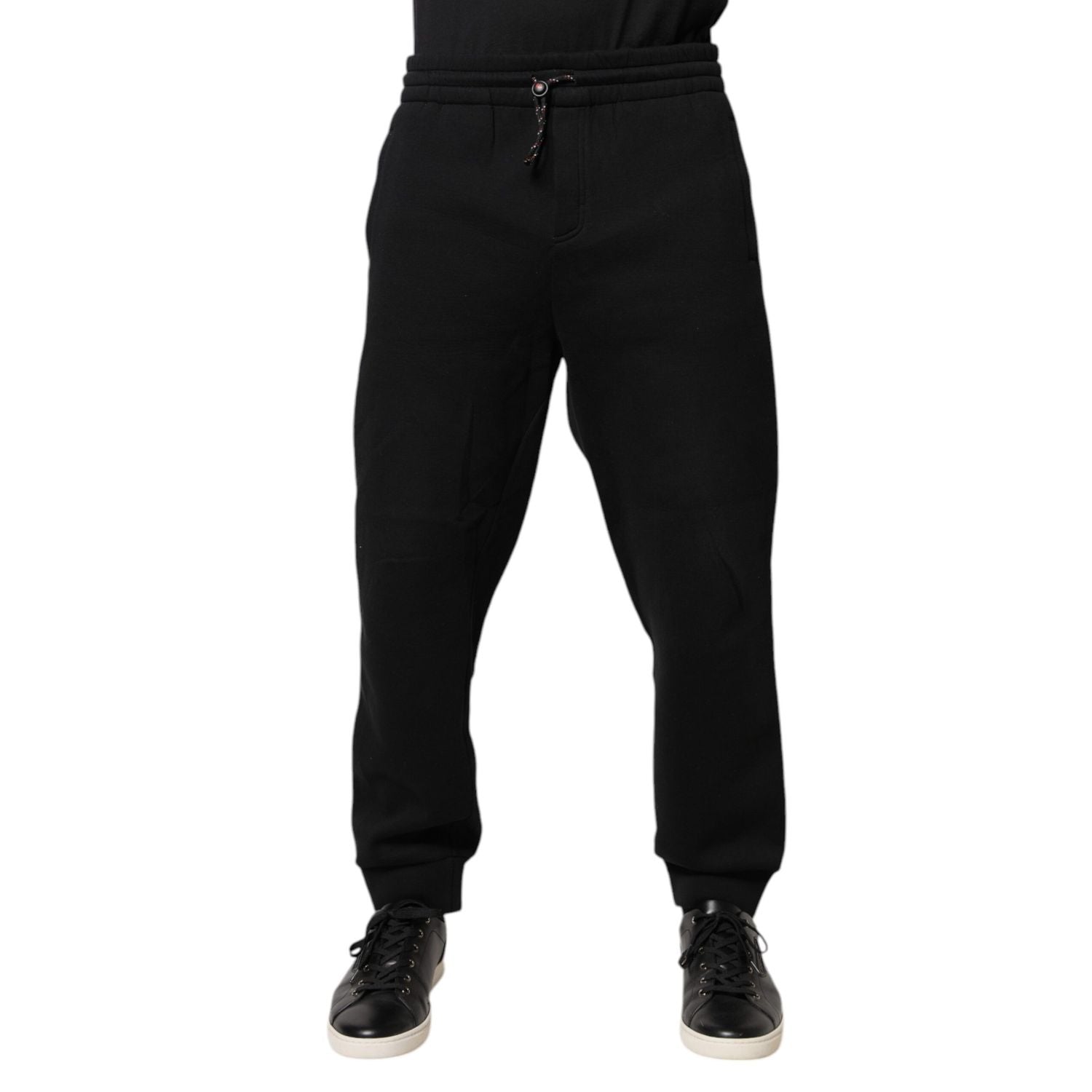Dolce & Gabbana Black Logo Patch CottonJogger Sweatpants Pants
