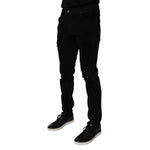 Dolce & Gabbana Black Tattered Cotton Skinny Men Denim Jeans PAN76068-50