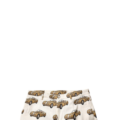 Dolce & Gabbana Off White Cars Cotton Skinny Men Denim Jeans