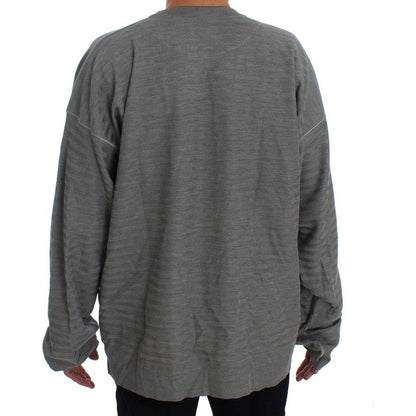 Dolce & Gabbana Gray Crewneck Pullover Silk Sweater