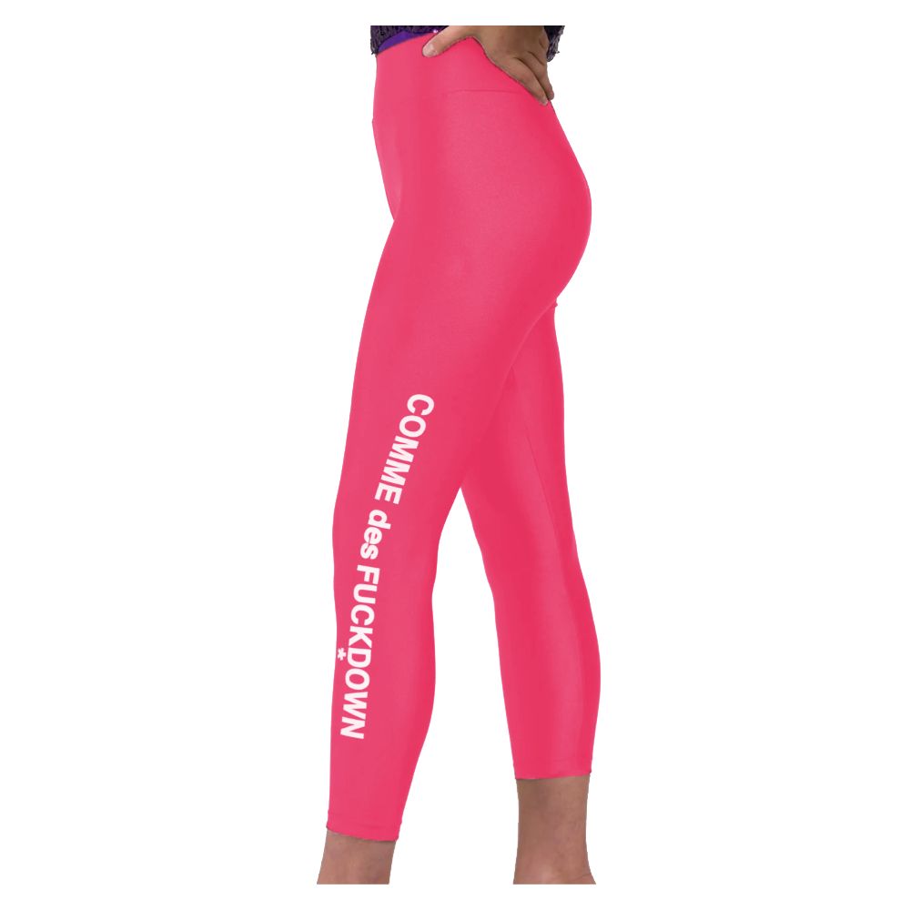 Comme Des Fuckdown Pink Nylon Women's Legging